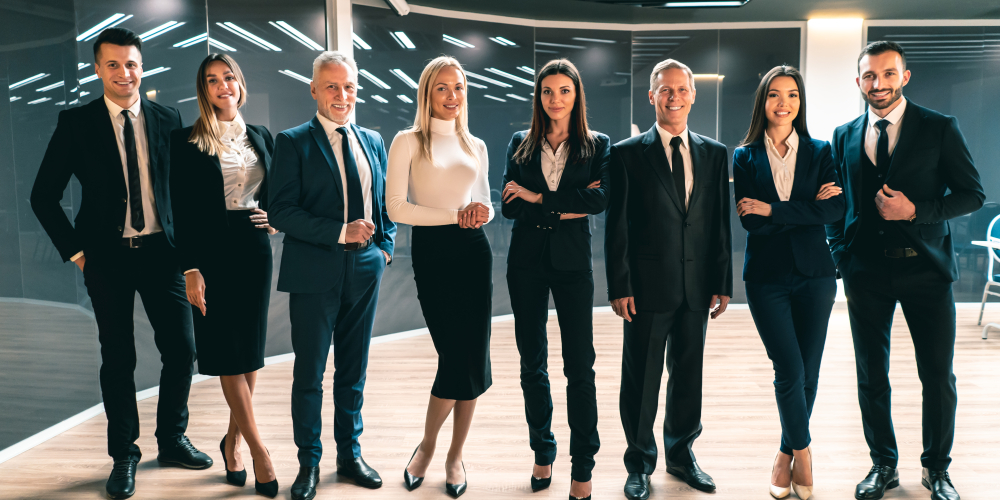 The business people standing indoor